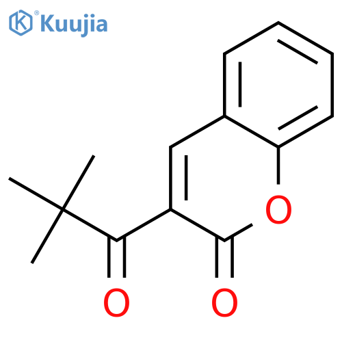 2H-1-Benzopyran-2-one, 3-(2,2-dimethyl-1-oxopropyl)- structure