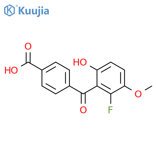 Benzoic acid, 4-(2-fluoro-6-hydroxy-3-methoxybenzoyl)- structure