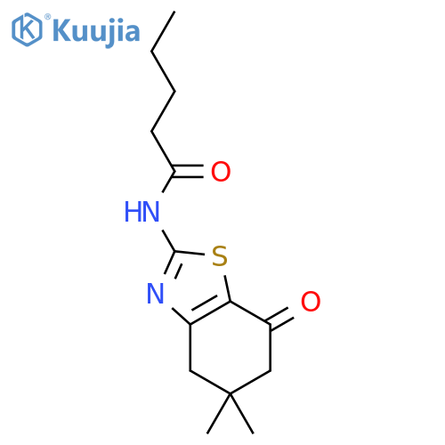 N-(5,5-dimethyl-7-oxo-4,5,6,7-tetrahydro-1,3-benzothiazol-2-yl)pentanamide structure