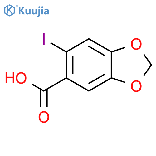 1,3-Benzodioxole-5-carboxylic acid, 6-iodo- structure