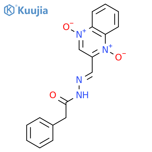 Benzeneacetic acid, [(1,4-dioxido-2-quinoxalinyl)methylene]hydrazide structure