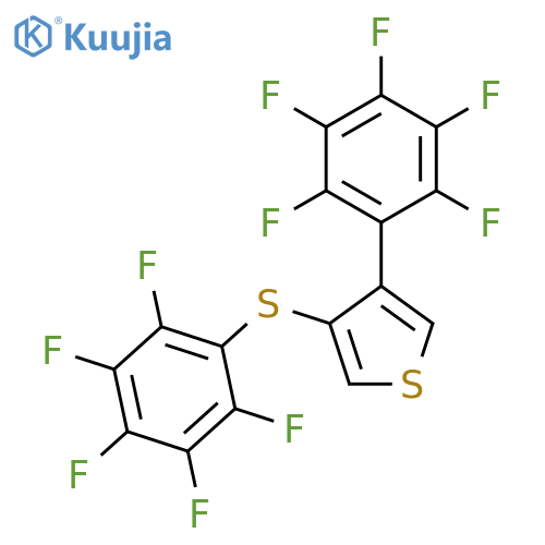 Thiophene, 3-(pentafluorophenyl)-4-[(pentafluorophenyl)thio]- structure