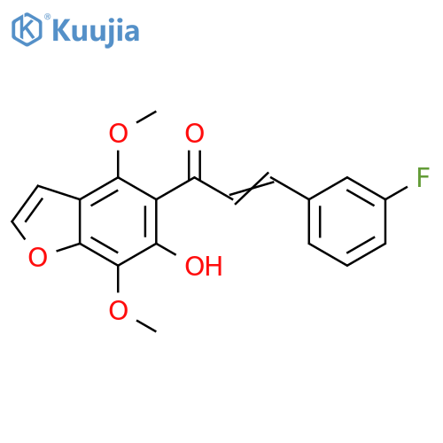 2-Propen-1-one,3-(3-fluorophenyl)-1-(6-hydroxy-4,7-dimethoxy-5-benzofuranyl)- structure