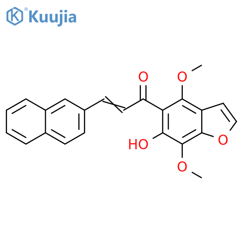 2-Propen-1-one,1-(6-hydroxy-4,7-dimethoxy-5-benzofuranyl)-3-(2-naphthalenyl)- structure