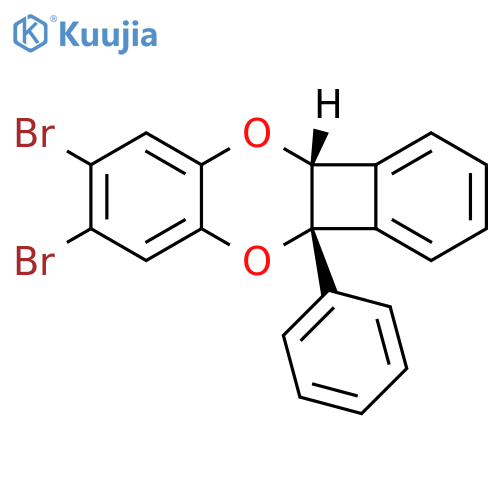 Benzo[b]benzo[3,4]cyclobuta[1,2-e][1,4]dioxin, 7,8-dibromo-4b,10a-dihydro-4b-phenyl-, cis- structure