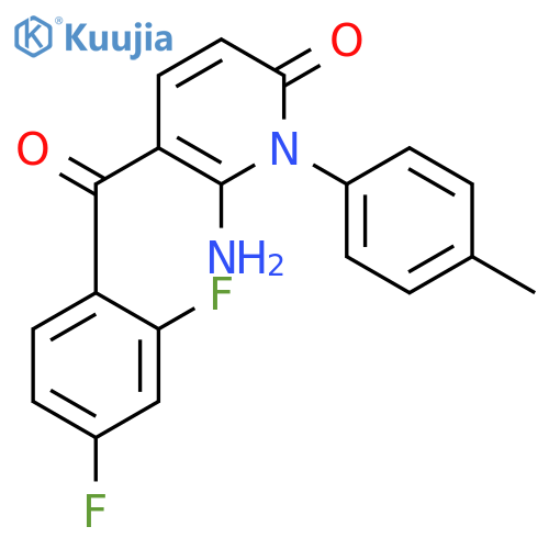 2(1H)-PYRIDINONE, 6-AMINO-5-(2,4-DIFLUOROBENZOYL)-1-(4-METHYLPHENYL)- structure