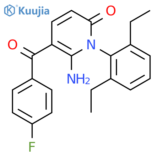 2(1H)-PYRIDINONE, 6-AMINO-1-(2,6-DIETHYLPHENYL)-5-(4-FLUOROBENZOYL)- structure