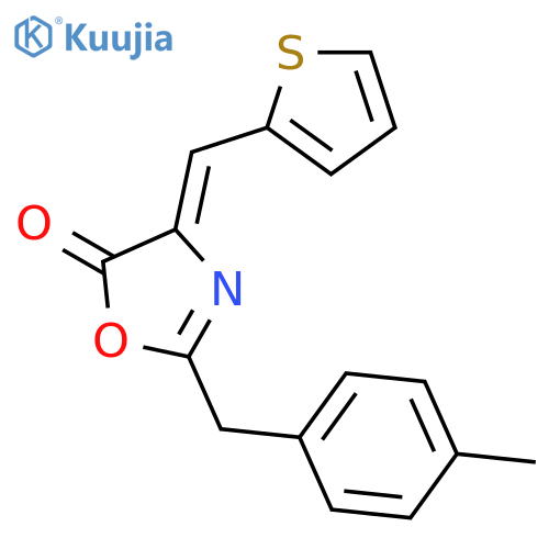 5(4H)-Oxazolone, 2-[(4-methylphenyl)methyl]-4-(2-thienylmethylene)- structure