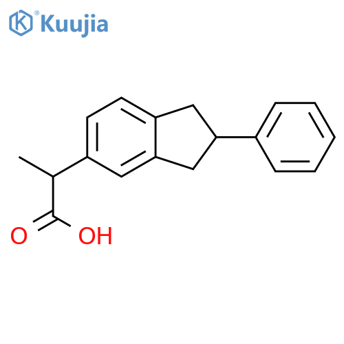 2-(2-phenyl-2,3-dihydro-1H-inden-5-yl)propanoic acid structure