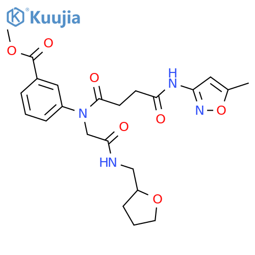 methyl 3-[[4-[(5-methyl-1,2-oxazol-3-yl)amino]-4-oxobutanoyl]-[2-oxo-2-(oxolan-2-ylmethylamino)ethyl]amino]benzoate structure