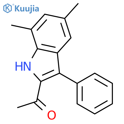 ETHANONE, 1-(5,7-DIMETHYL-3-PHENYL-1H-INDOL-2-YL)- structure