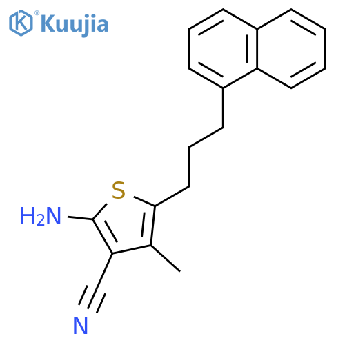 3-Thiophenecarbonitrile, 2-amino-4-methyl-5-[3-(1-naphthalenyl)propyl]- structure