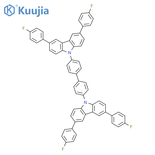 9H-Carbazole, 9,9'-[1,1'-biphenyl]-4,4'-diylbis[3,6-bis(4-fluorophenyl)- structure