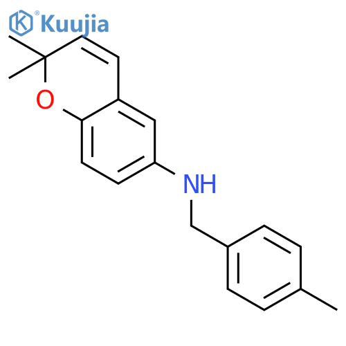 2,2-Dimethyl-N-[(4-methylphenyl)methyl]-2H-1-benzopyran-6-amine structure