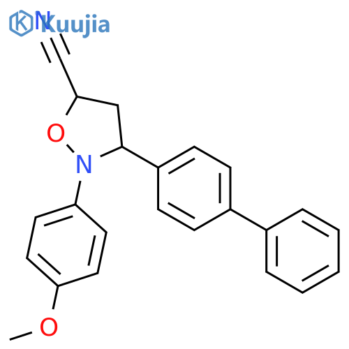 5-ISOXAZOLIDINECARBONITRILE, 3-[1,1'-BIPHENYL]-4-YL-2-(4-METHOXYPHENYL)- structure