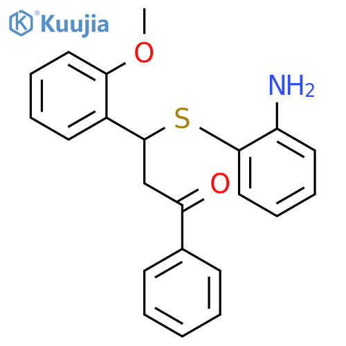 3-(2-aminophenyl)sulfanyl-3-(2-methoxyphenyl)-1-phenylpropan-1-one structure