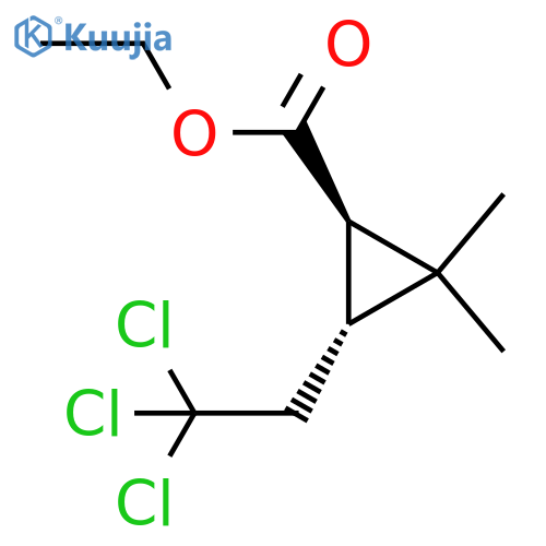 Ethyl trans-3-(2,2,2-trichloroethyl)-2,2-dimethyl-cyclopropane-1-carboxylate structure