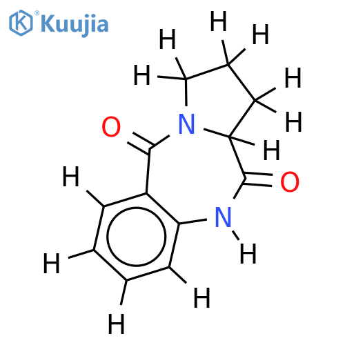 (11AS)-1,2,3,10,11,11a-hexahydro-5H-pyrrolo[2,1-c][1,4]benzodiazepin-5,11-dione structure