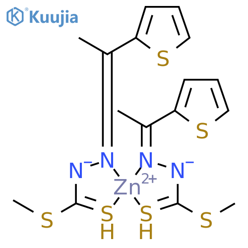 (t-4)-bis[methyl [1-(2-thienyl)ethylidene]hydrazinecarbodithioato-n2,s1']zinc structure