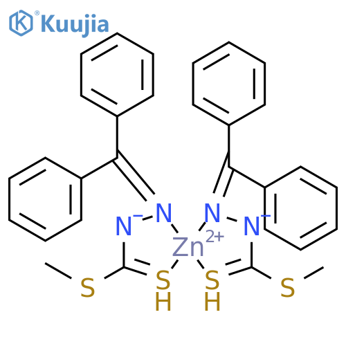 Zinc, bis[methyl (diphenylmethylene)hydrazinecarbodithioato-N2,S']-, (T-4)- (9CI) structure