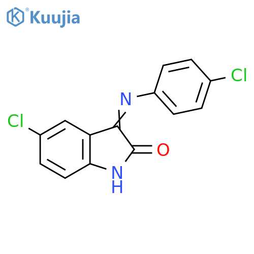2H-Indol-2-one, 5-chloro-3-[(4-chlorophenyl)imino]-1,3-dihydro- structure