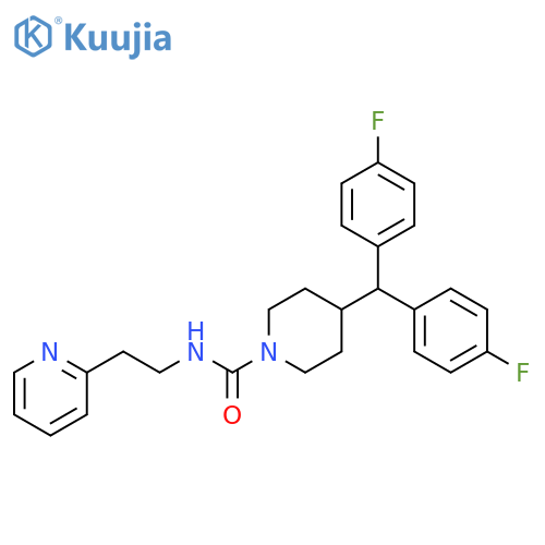1-Piperidinecarboxamide,4-[bis(4-fluorophenyl)methyl]-N-[2-(2-pyridinyl)ethyl]- structure