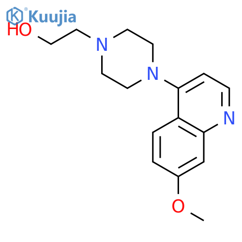 1-PIPERAZINEETHANOL, 4-(7-METHOXY-4-QUINOLINYL)- structure