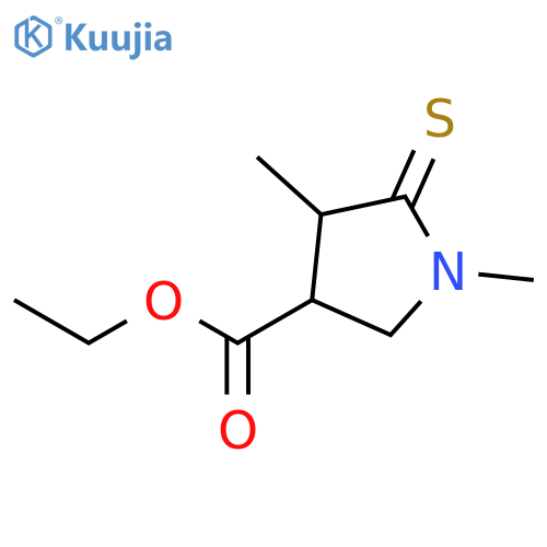 3-Pyrrolidinecarboxylic acid, 1,4-dimethyl-5-thioxo-, ethyl ester structure