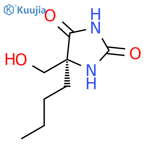 2,4-IMIDAZOLIDINEDIONE, 5-BUTYL-5-(HYDROXYMETHYL)-, (5S)- structure
