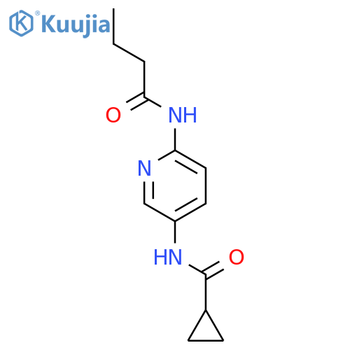 N-[6-(butyrylamino)-3-pyridinyl]cyclopropanecarboxamide structure