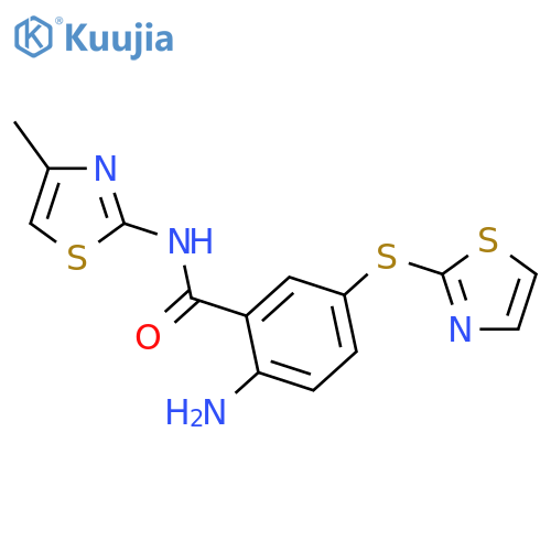 Benzamide, 2-amino-N-(4-methyl-2-thiazolyl)-5-(2-thiazolylthio)- structure