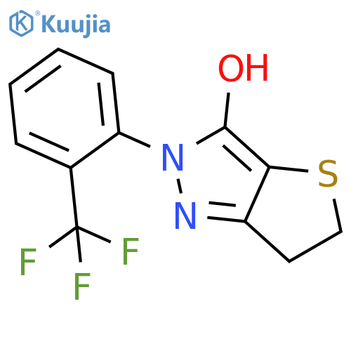 2H-THIENO[3,2-C]PYRAZOL-3-OL, 5,6-DIHYDRO-2-[2-(TRIFLUOROMETHYL)PHENYL]- structure
