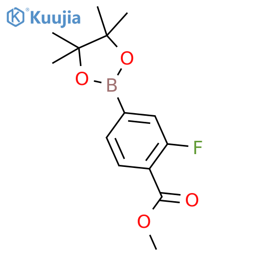 Methyl 2-fluoro-4-(4,4,5,5-tetramethyl-1,3,2-dioxaborolan-2-yl)benzoate structure