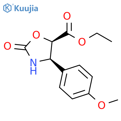 5-Oxazolidinecarboxylic acid, 4-(4-methoxyphenyl)-2-oxo-, ethyl ester,(4R,5R)-rel- structure