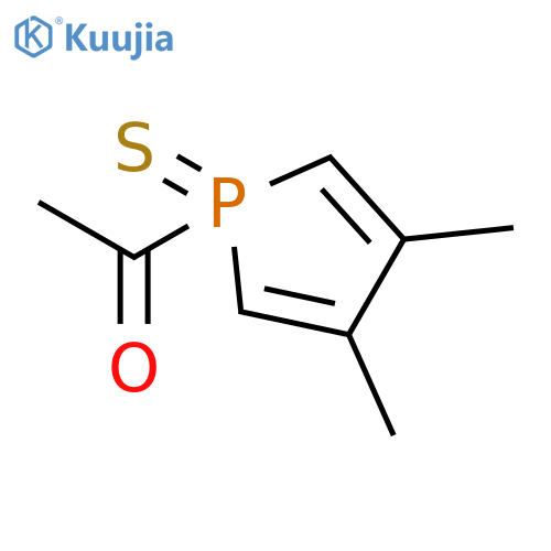 1H-PHOSPHOLE, 1-ACETYL-3,4-DIMETHYL-, 1-SULFIDE structure