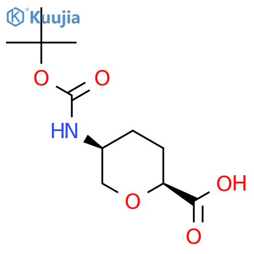 (2S,5S)-5-(tert-butoxycarbonylamino)tetrahydropyran-2-carboxylic acid structure