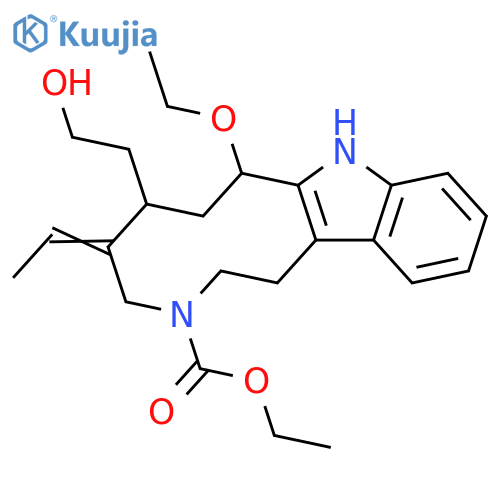 3H-Azecino[5,4-b]indole-3-carboxylic acid,8-ethoxy-5-ethylidene-1,2,4,5,6,7,8,9-octahydro-6-(2-hydroxyethyl)-,ethyl ester structure
