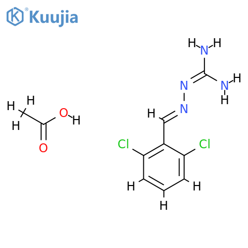N-{(2,6-dichlorophenyl)methylideneamino}guanidine, acetic acid structure