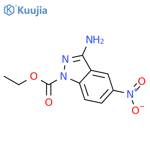 Ethyl 3-amino-5-nitro-1H-indazole-1-carboxylate structure