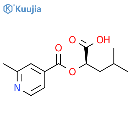 4-Pyridinecarboxylic acid, 2-methyl-, 1-carboxy-3-methylbutyl ester, (R)- (9CI) structure