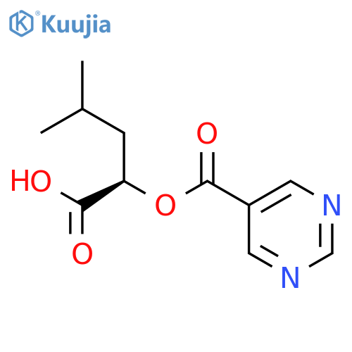 5-Pyrimidinecarboxylic acid, 1-carboxy-3-methylbutyl ester, (R)- structure
