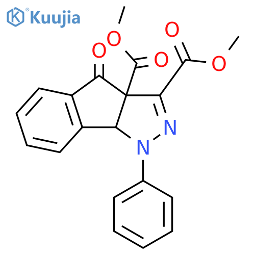 Indeno[1,2-c]pyrazole-3,3a(1H)-dicarboxylic acid,4,8b-dihydro-4-oxo-1-phenyl-, dimethyl ester structure