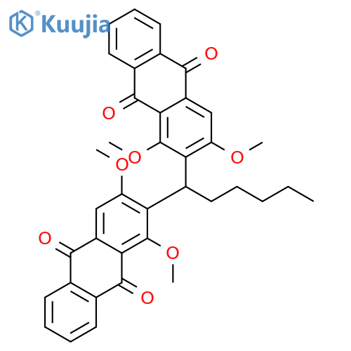 9,10-Anthracenedione, 2,2'-hexylidenebis[1,3-dimethoxy- structure