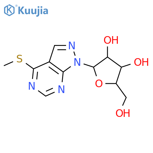 1H-Pyrazolo[3,4-d]pyrimidine,4-(methylthio)-1-b-D-ribofuranosyl- structure