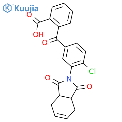 2-{[4-chloro-3-(1,3-dioxo-1,3,3a,4,7,7a-hexahydro-2H-isoindol-2-yl)phenyl]carbonyl}benzoic acid structure