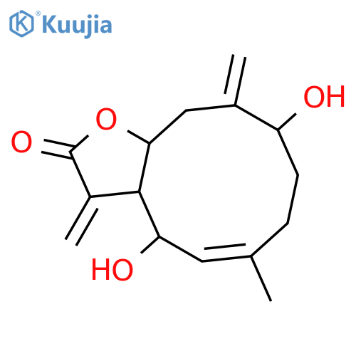 (4R,5E,9S,11aS)-4,9-dihydroxy-6-methyl-3,10-dimethylidene-3a,4,7,8,9,10,11,11a-octahydrocyclodeca[b]furan-2(3H)-one structure