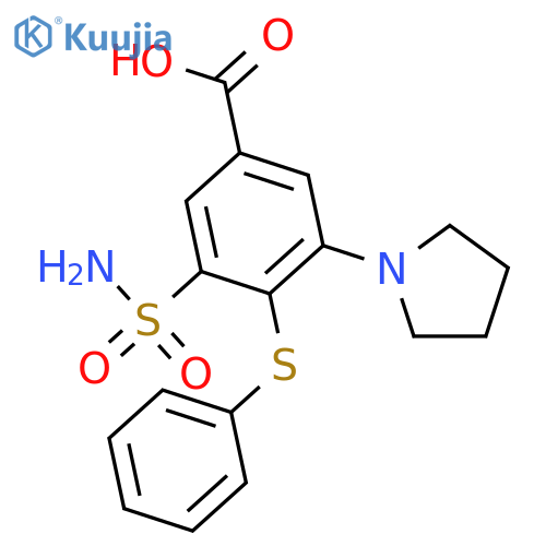 BENZOIC ACID, 3-(AMINOSULFONYL)-4-(PHENYLTHIO)-5-(1-PYRROLIDINYL)- structure