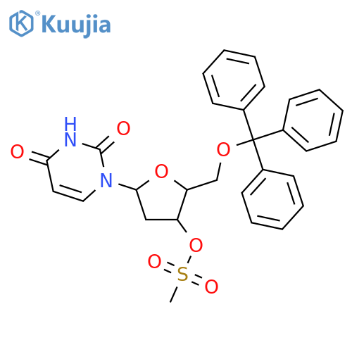 [5-(2,4-dioxopyrimidin-1-yl)-2-(trityloxymethyl)oxolan-3-yl] Methanesulfonate structure