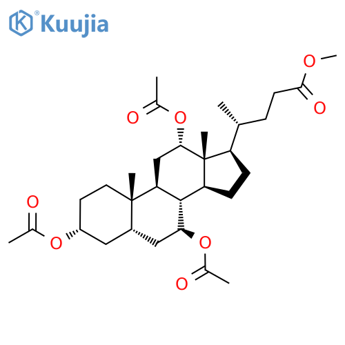 Cholan-24-oic acid, 3,7,12-tris(acetyloxy)-, methyl ester, (3alpha,5beta,7beta,12alpha)- structure