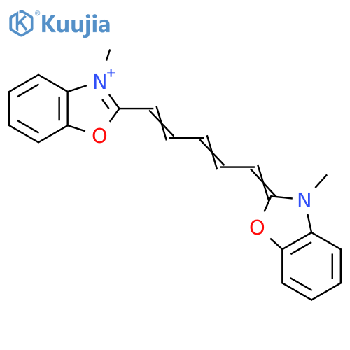 3-Methyl-2-[5-(3-methylbenzoxazol-2(3H)-ylidene)-1,3-pentadienyl]benzoxazolium structure